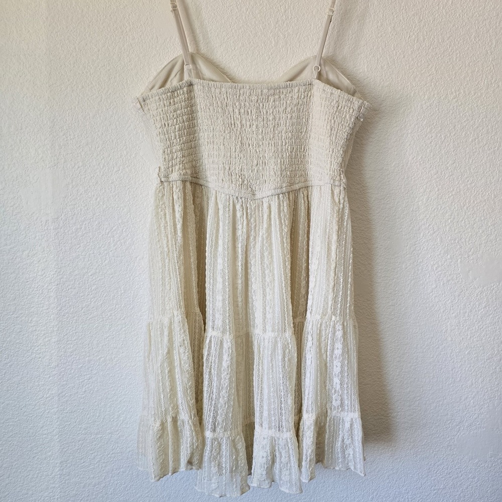Women's Lace Dress Sz Med Fairy Whimsy Coquette Babydoll Festival Boho Gypsy Y2k - Picture 8 of 12